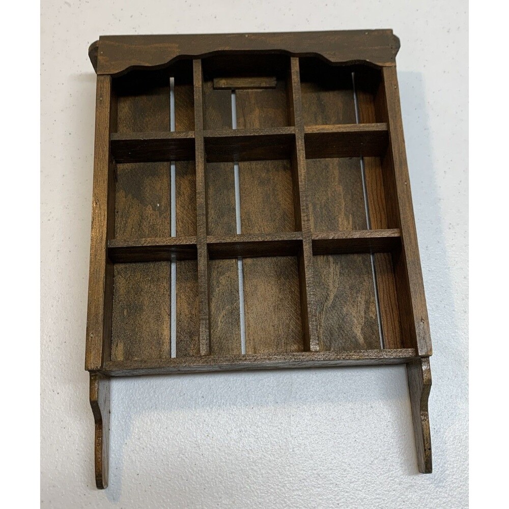 Vintage Country Wood Shadow Box Wall Shelf Curio Knick Knack Miniature Figurines - Picture 7 of 7